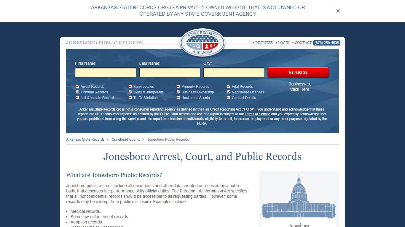 Jonesboro Arrest, Court, and Public Records